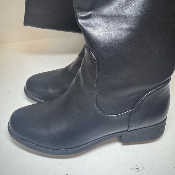 Sun Stone Womens 7 M Wide Calf Black Smooth Allicce Over The Knee Boots NIB HU7 - Picture 3 of 5